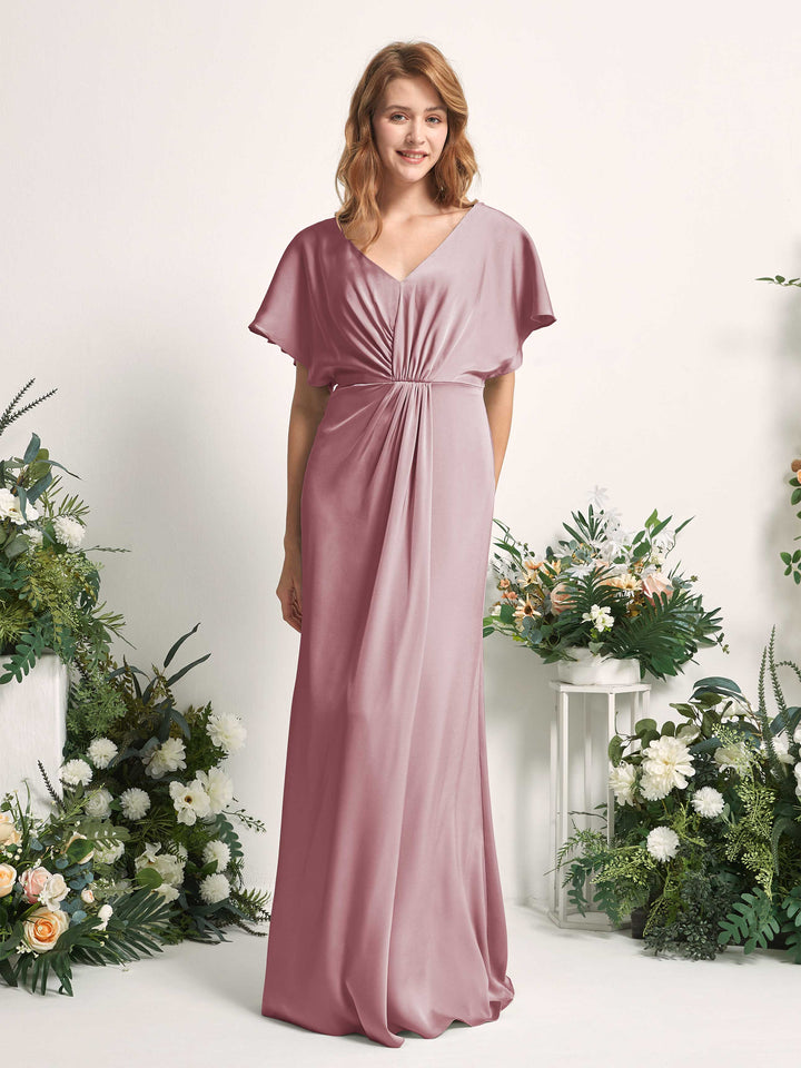 Carlyna Robe trapèze col V manches papillon robe de demoiselle d&