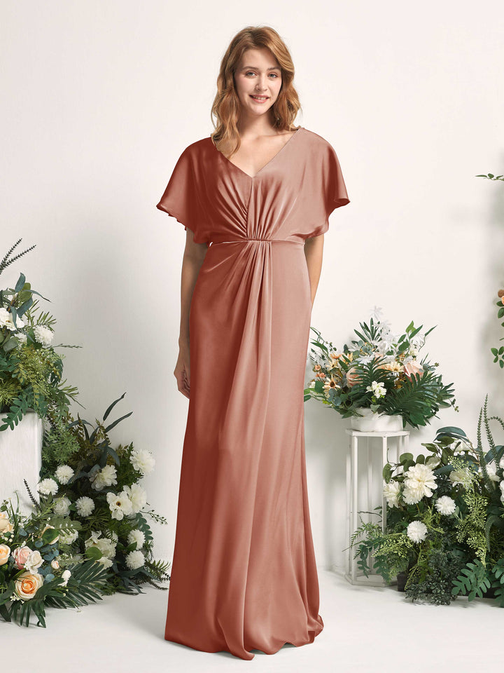 Carlyna Robe trapèze col V manches papillon robe de demoiselle d&
