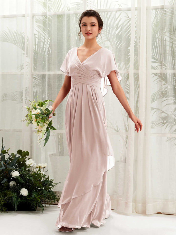 Carlyna Robe trapèze col V manches papillon robes de demoiselle d&