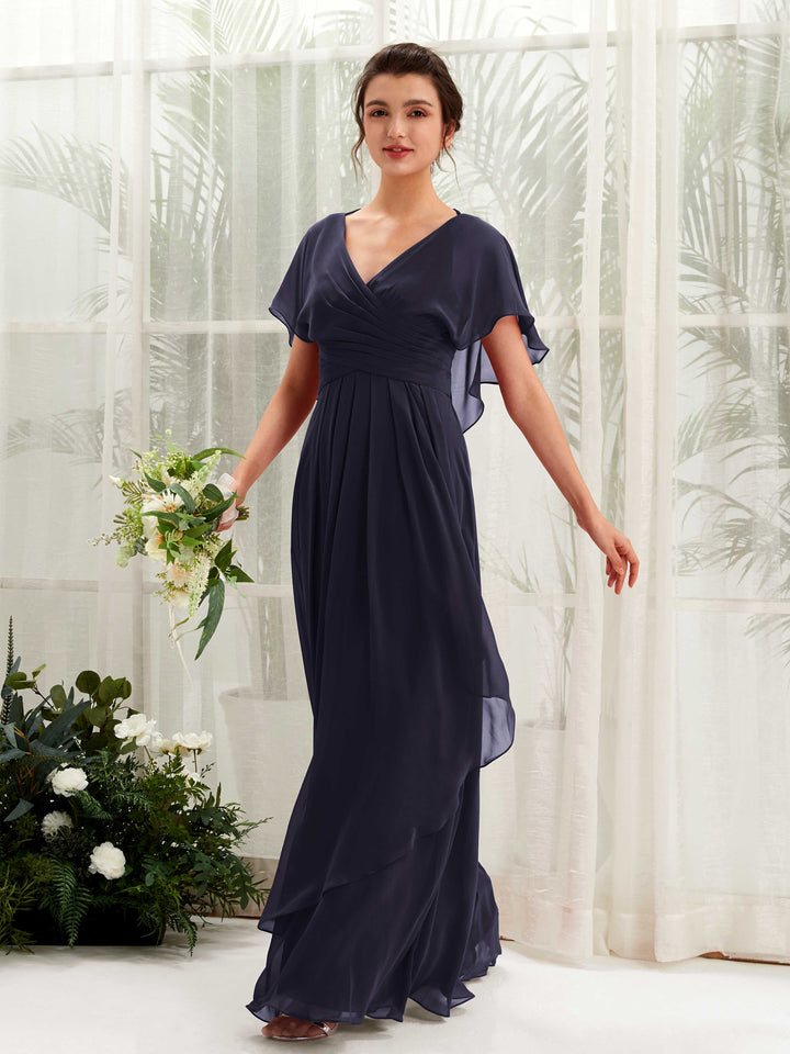 Carlyna Robe trapèze col V manches papillon robes de demoiselle d&