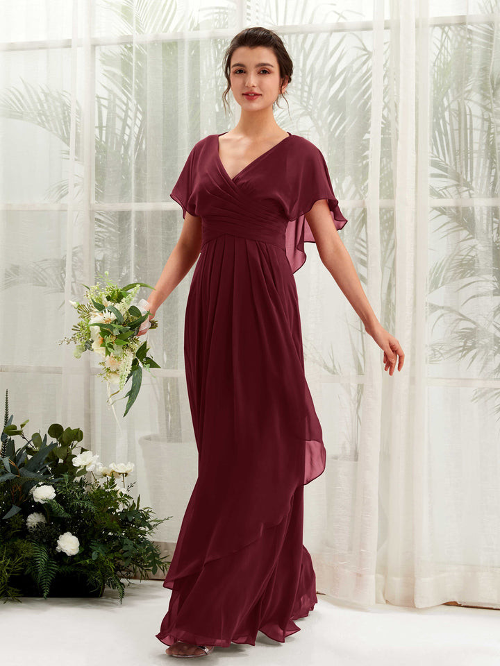 Carlyna Robe trapèze col V manches papillon robes de demoiselle d&