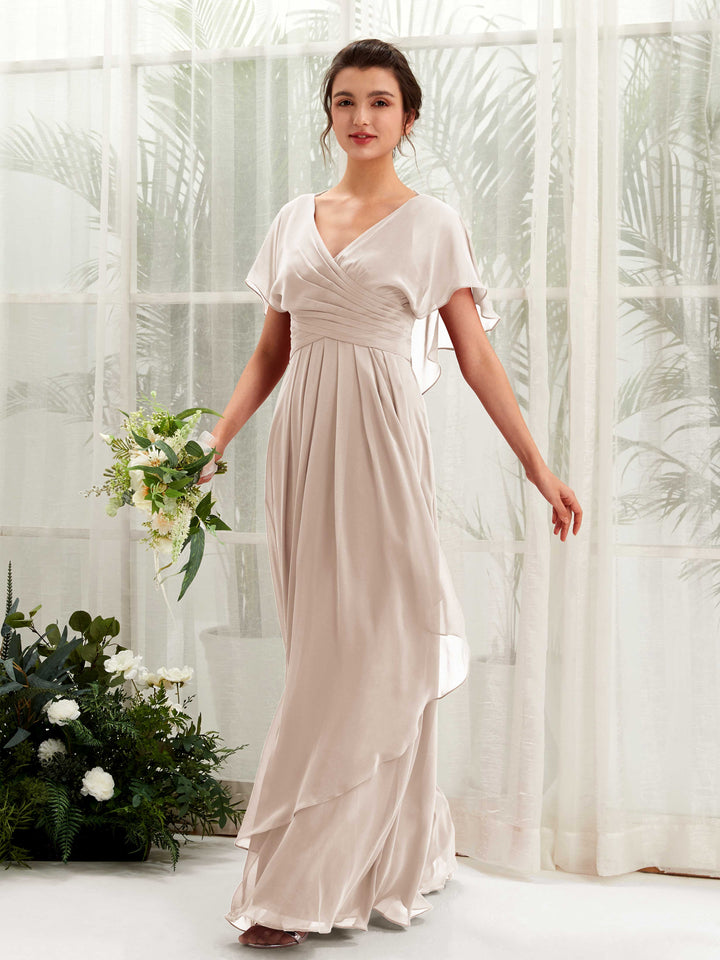 Carlyna Robe trapèze col V manches papillon robes de demoiselle d&