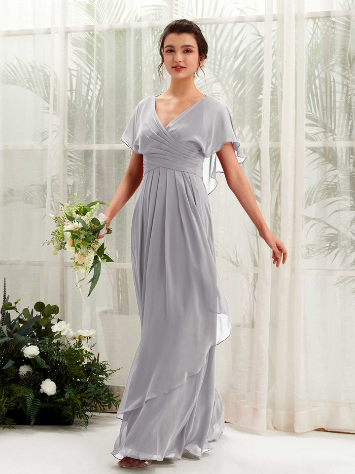 Carlyna Robe trapèze col V manches papillon robes de demoiselle d&