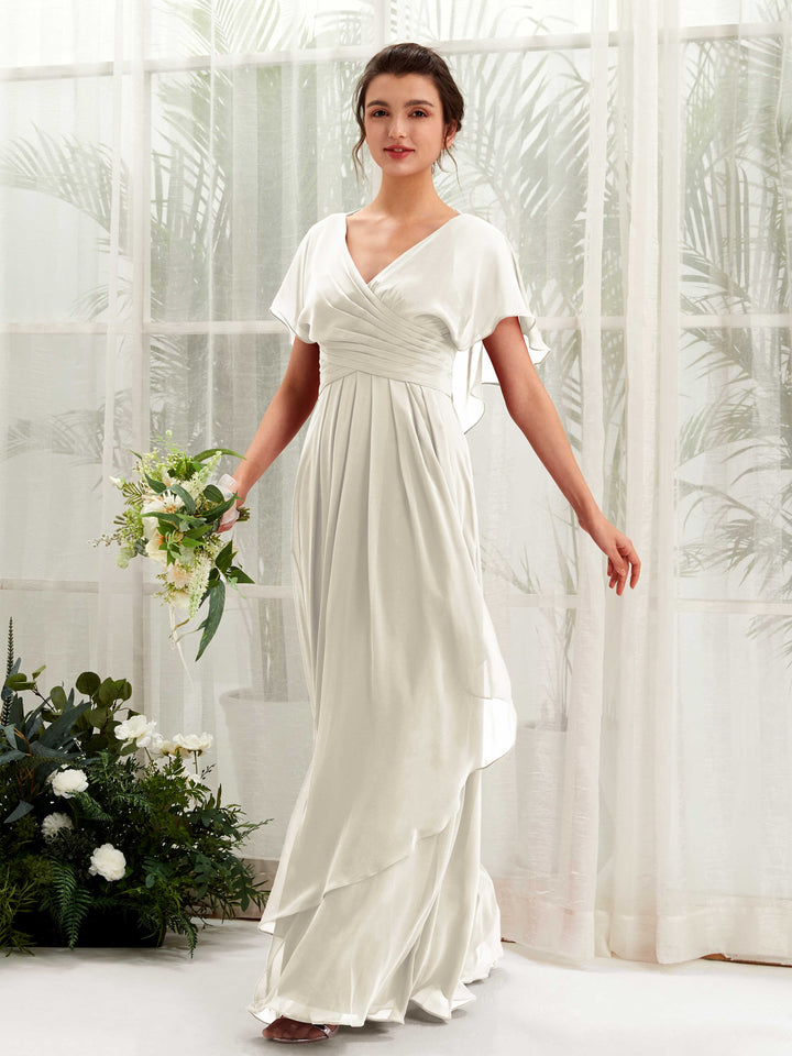 Carlyna Robe trapèze col V manches papillon robes de demoiselle d&