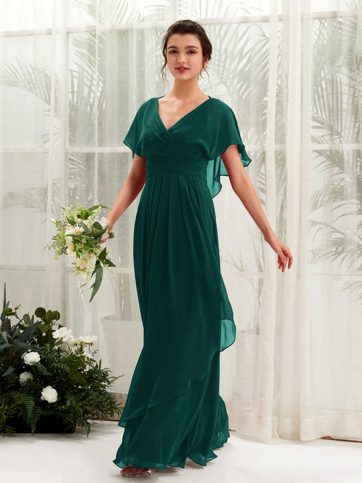 Carlyna Robe trapèze col V manches papillon robes de demoiselle d&