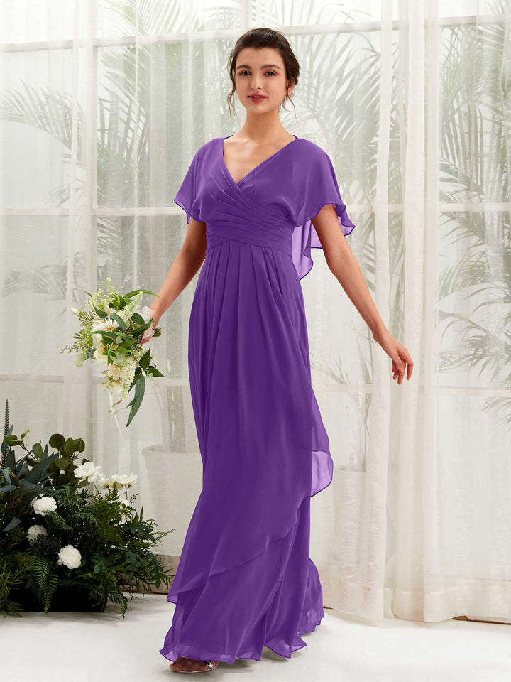 Carlyna Robe trapèze col V manches papillon robes de demoiselle d&