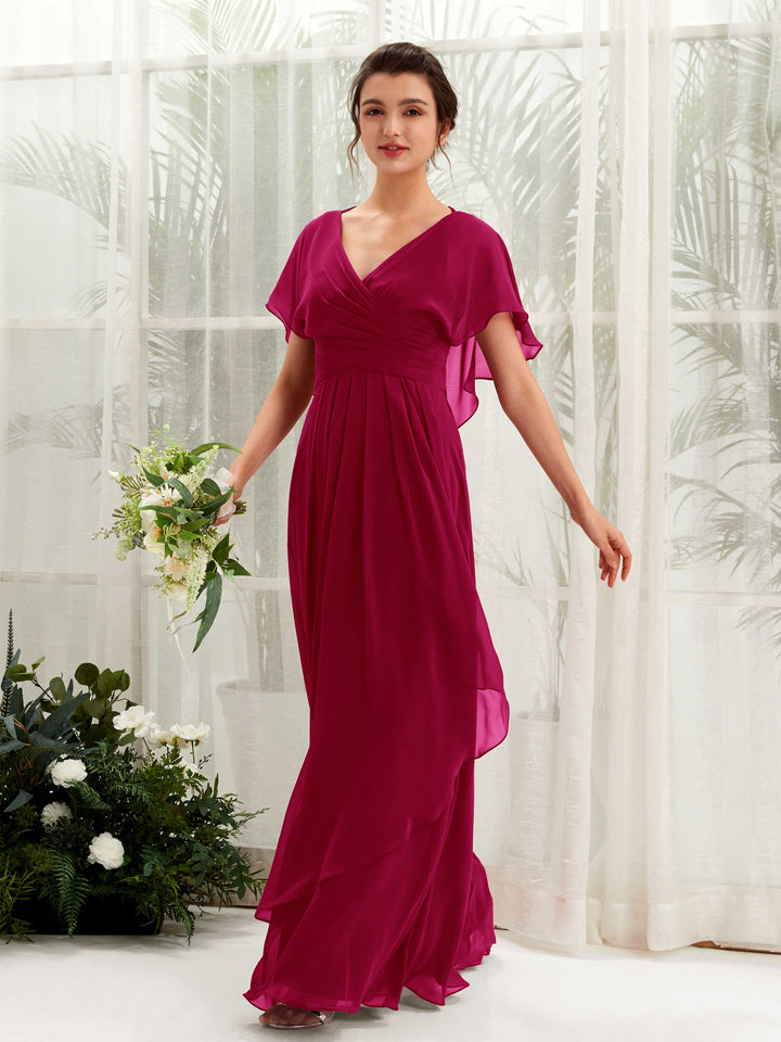Carlyna Robe trapèze col V manches papillon robes de demoiselle d&