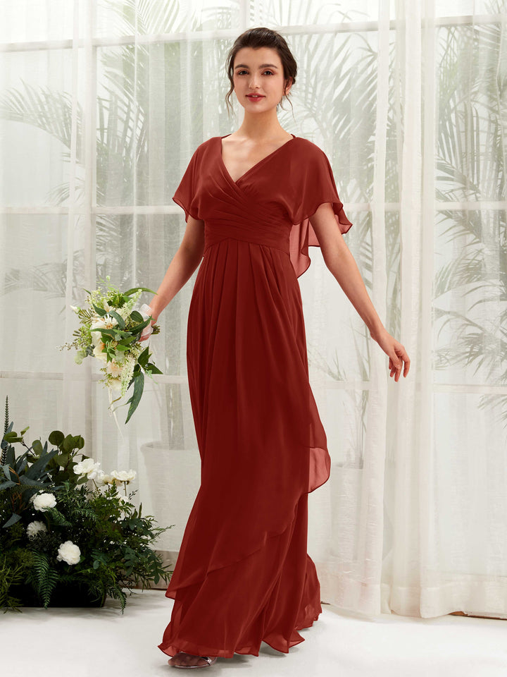 Carlyna Robe trapèze col V manches papillon robes de demoiselle d&