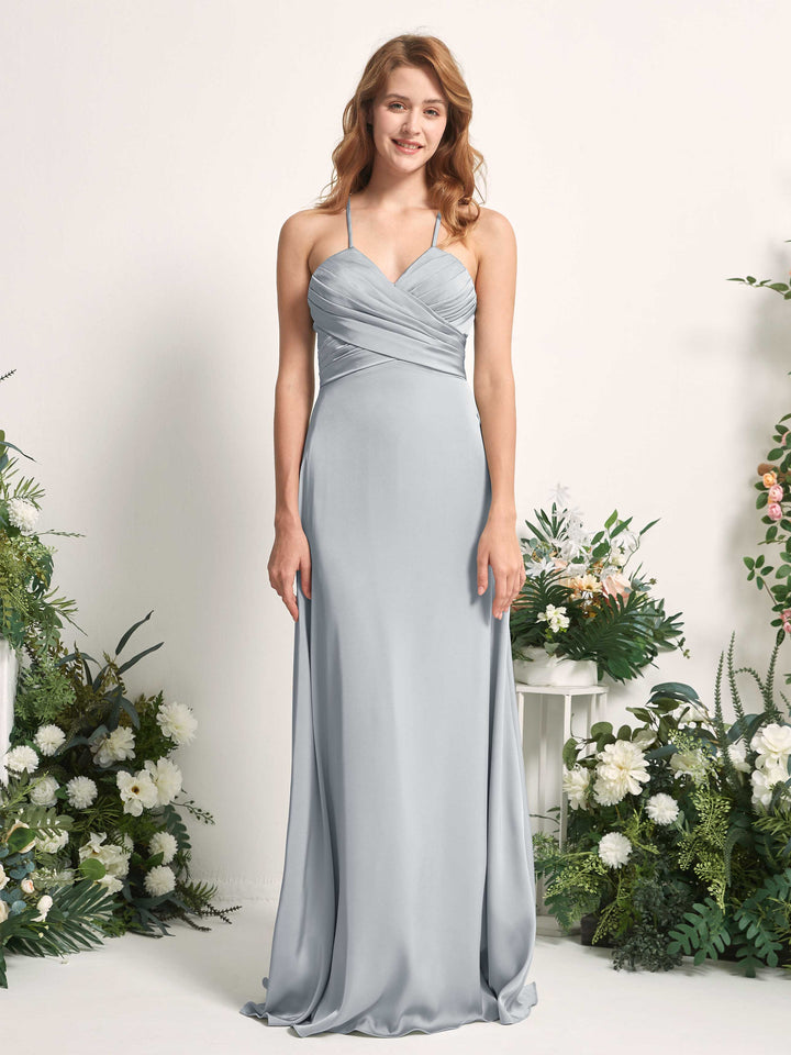 Carlyna Robe trapèze col V satin demoiselle d&