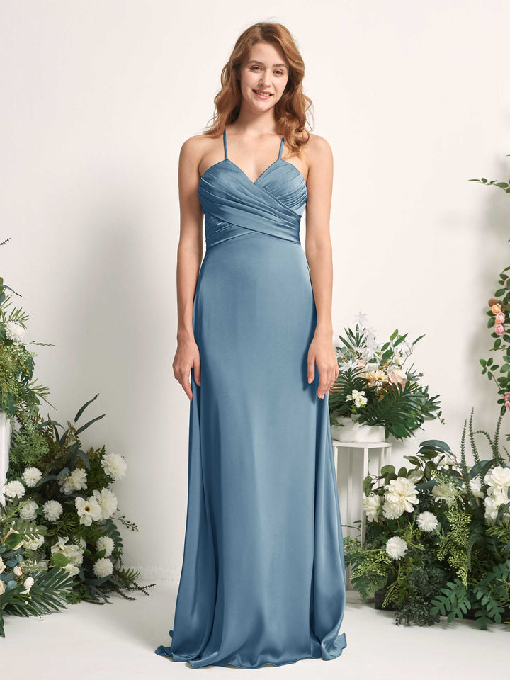 Carlyna Robe trapèze col V satin demoiselle d&
