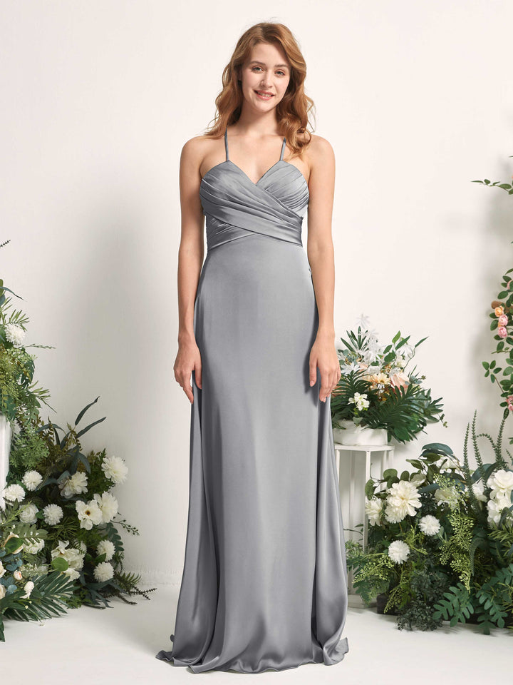 Carlyna Robe trapèze col V satin demoiselle d&