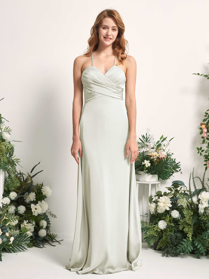 Carlyna Robe trapèze col V satin demoiselle d&
