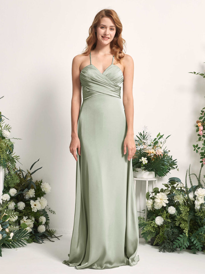 Carlyna Robe trapèze col V satin demoiselle d&