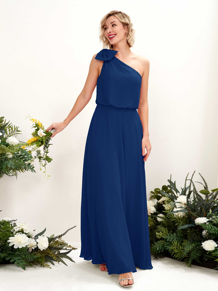 Carlyna Robe trapèze décolleté asymétrique longueur ras du sol demoiselle d&