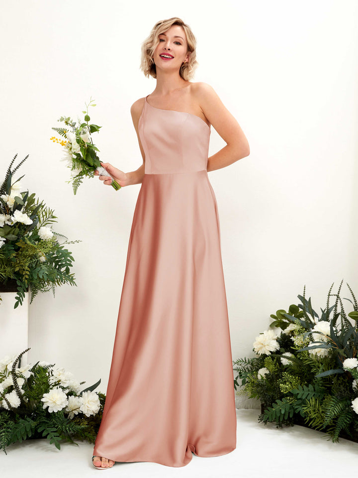 Carlyna Robe Trapèze Décolleté Asymétrique Longueur Ras du Sol Demoiselle d&