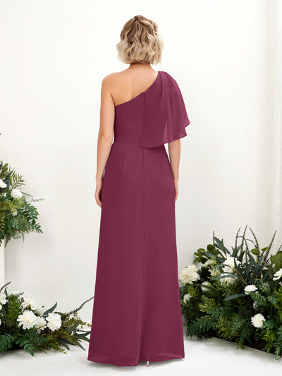 Carlyna Robe Trapèze Décolleté Asymétrique Longueur ras du sol Demoiselle d'honneur Chianti #couleur_chianti