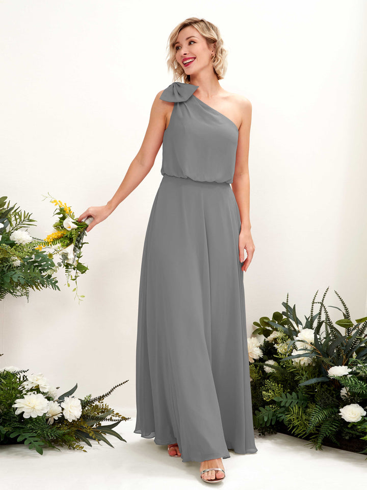 Carlyna Robe trapèze décolleté asymétrique longueur ras du sol demoiselle d&