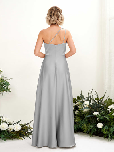 Carlyna Robe Trapèze Décolleté Asymétrique Longueur Ras du Sol Demoiselle d'Honneur Gris Boussole #couleur_gris-boussole