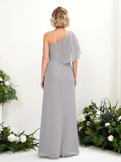 Carlyna Robe Trapèze Décolleté Asymétrique Longueur ras du sol Demoiselle d'honneur Gris Boussole #couleur_gris-boussole