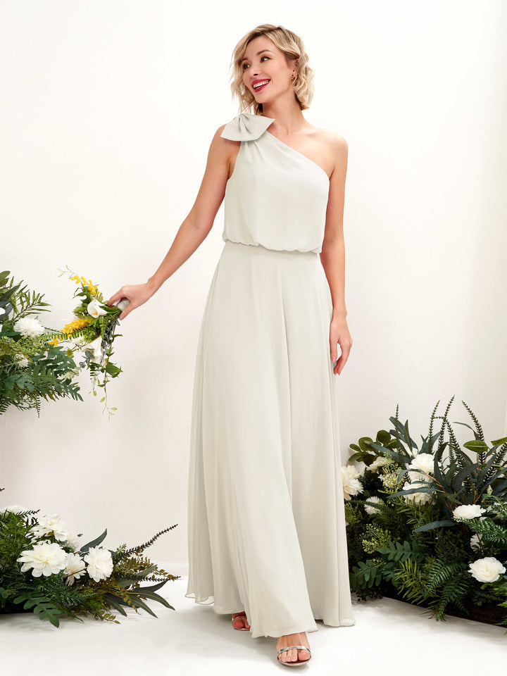 Carlyna Robe trapèze décolleté asymétrique longueur ras du sol demoiselle d&