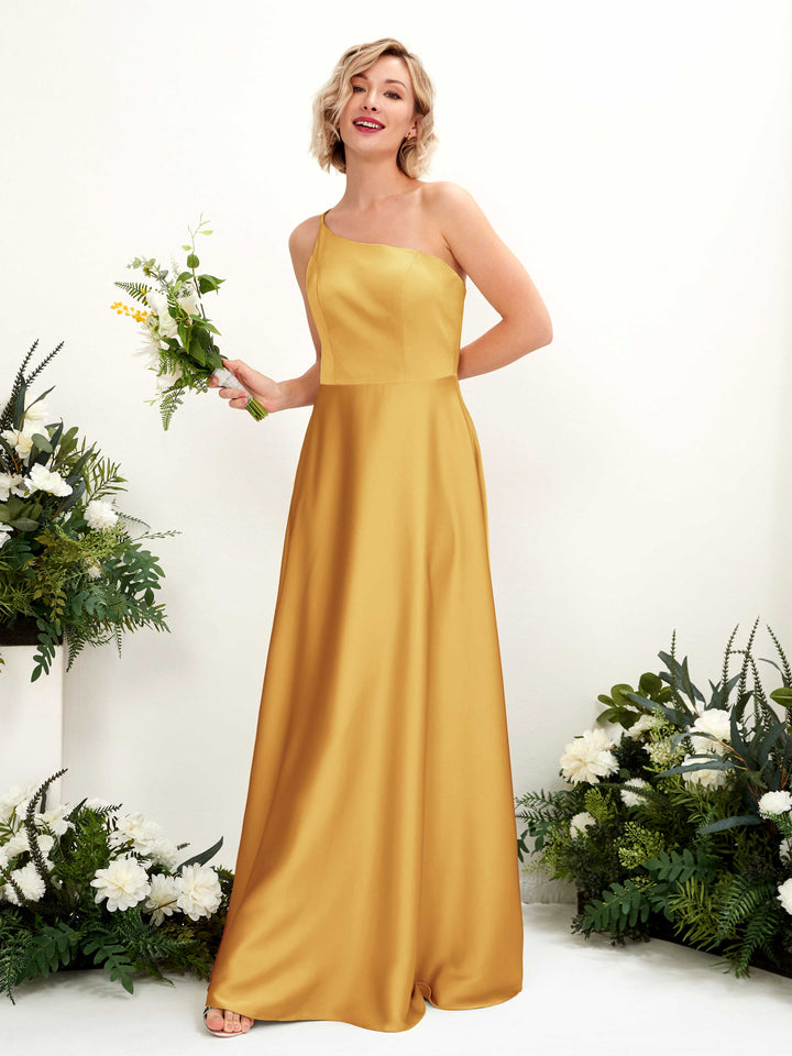Carlyna Robe Trapèze Décolleté Asymétrique Longueur Ras du Sol Demoiselle d&