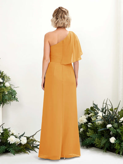 Carlyna Robe Trapèze Décolleté Asymétrique Longueur ras du sol Demoiselle d'honneur Mangue #couleur_mangue