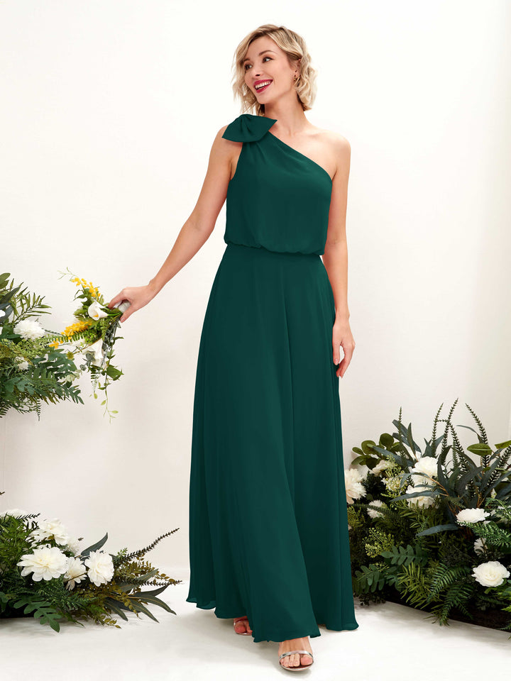 Carlyna Robe trapèze décolleté asymétrique longueur ras du sol demoiselle d&