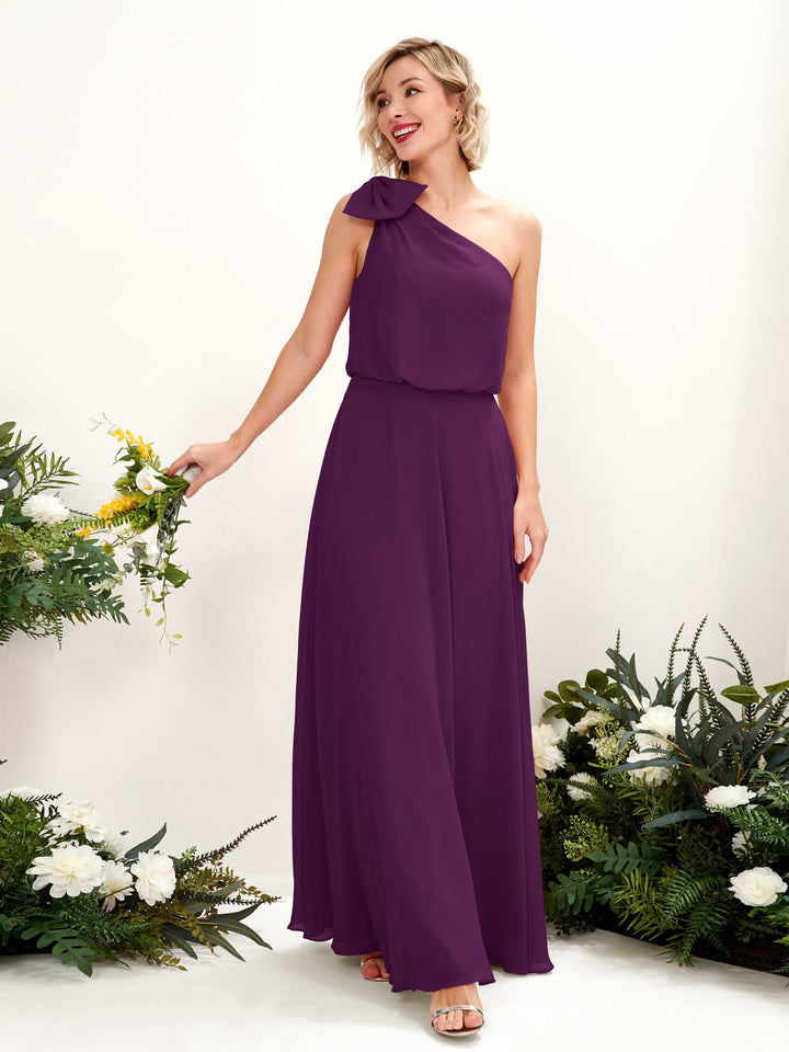 Carlyna Robe trapèze décolleté asymétrique longueur ras du sol demoiselle d&