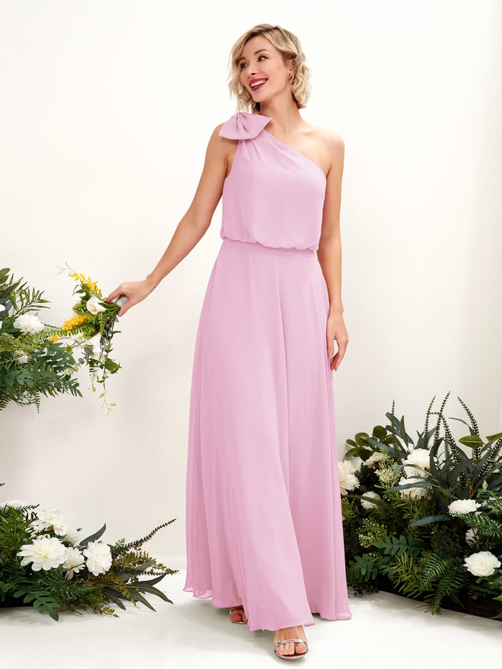 Carlyna Robe trapèze décolleté asymétrique longueur ras du sol demoiselle d&