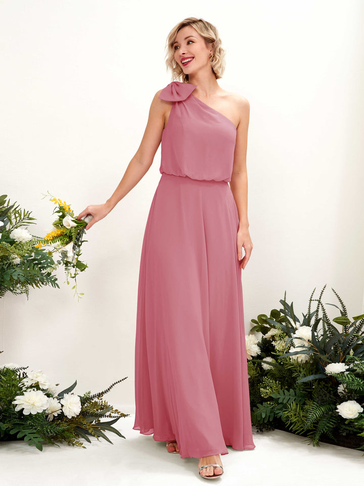 Carlyna Robe trapèze décolleté asymétrique longueur ras du sol demoiselle d&