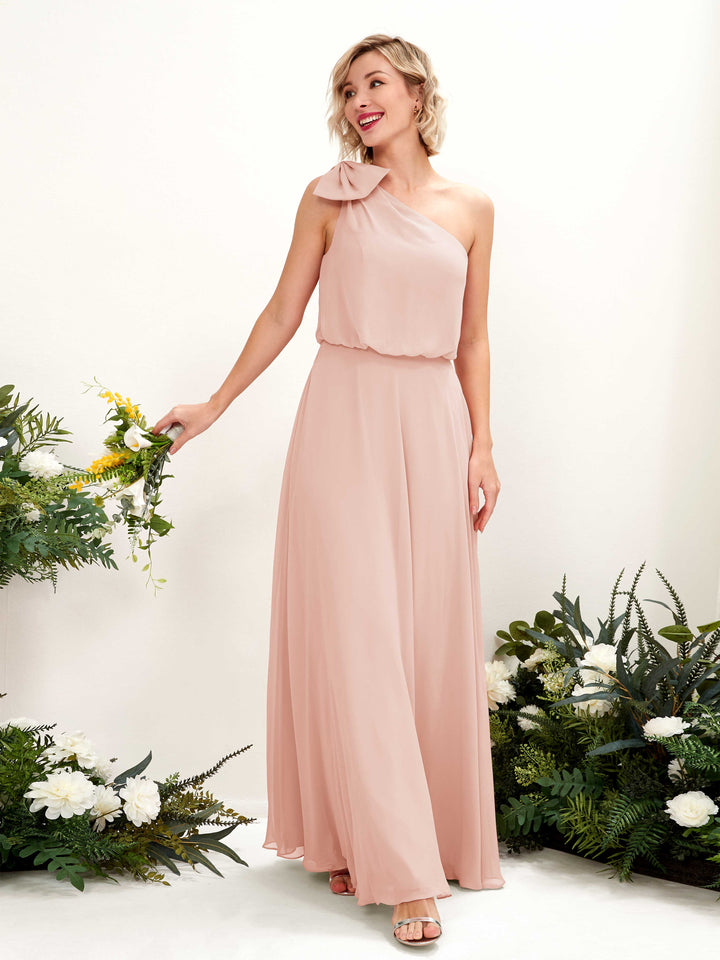 Carlyna Robe trapèze décolleté asymétrique longueur ras du sol demoiselle d&