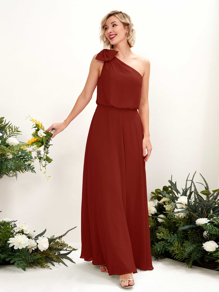 Carlyna Robe trapèze décolleté asymétrique longueur ras du sol demoiselle d&