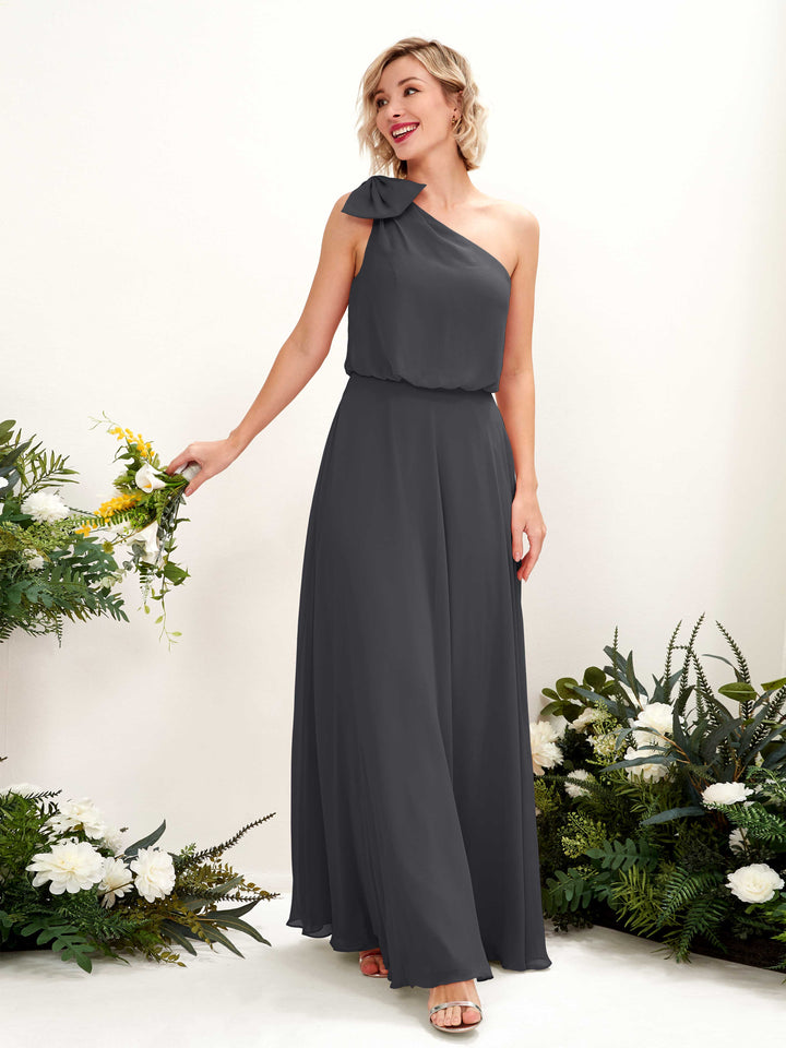 Carlyna Robe trapèze décolleté asymétrique longueur ras du sol demoiselle d&