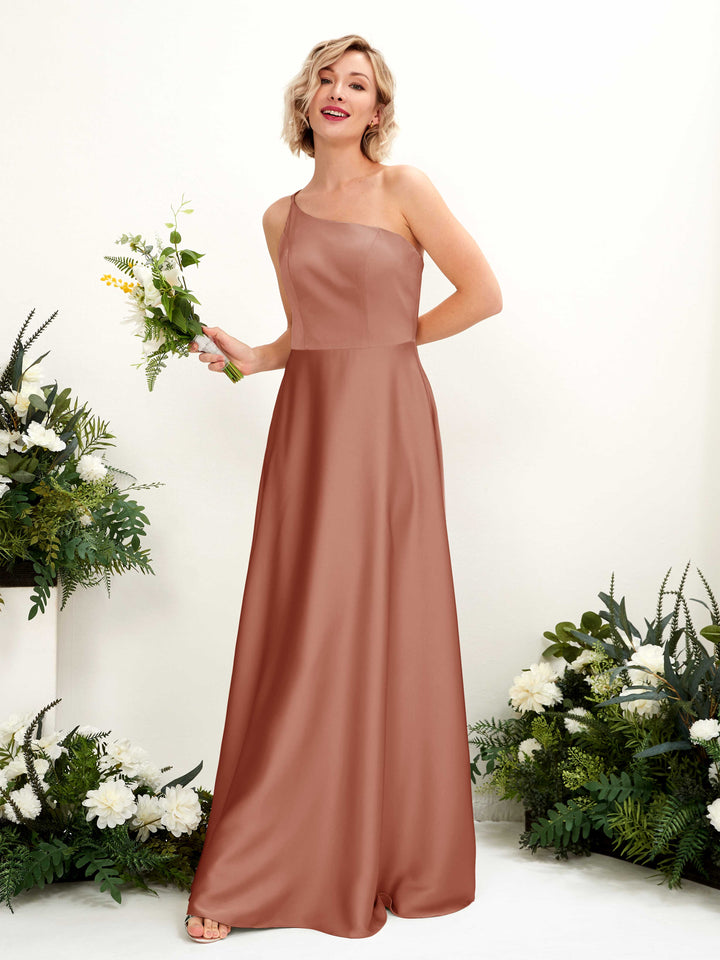Carlyna Robe Trapèze Décolleté Asymétrique Longueur Ras du Sol Demoiselle d&