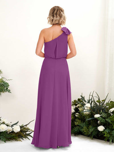 Carlyna Robe trapèze décolleté asymétrique longueur ras du sol demoiselle d'honneur Violet #couleur_violet
