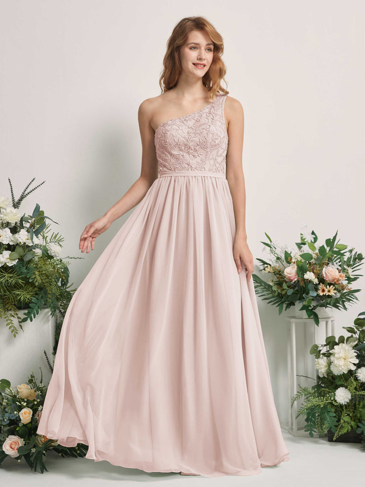 Carlyna Robe trapèze Décolleté asymétrique Longueur ras du sol Mousseline demoiselle d&