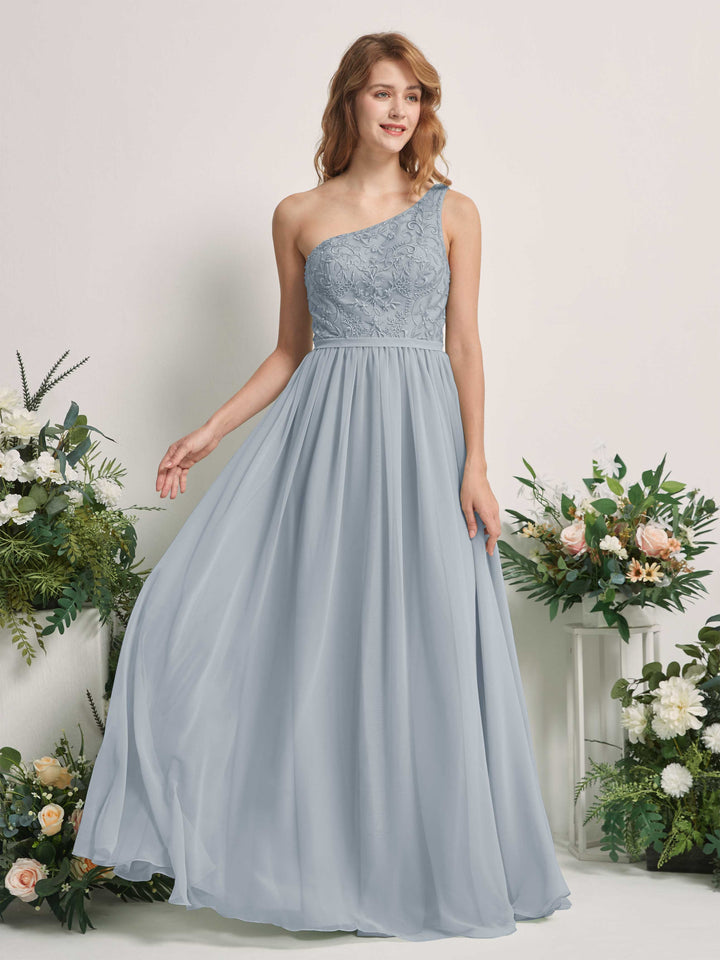 Carlyna Robe trapèze Décolleté asymétrique Longueur ras du sol Mousseline demoiselle d&