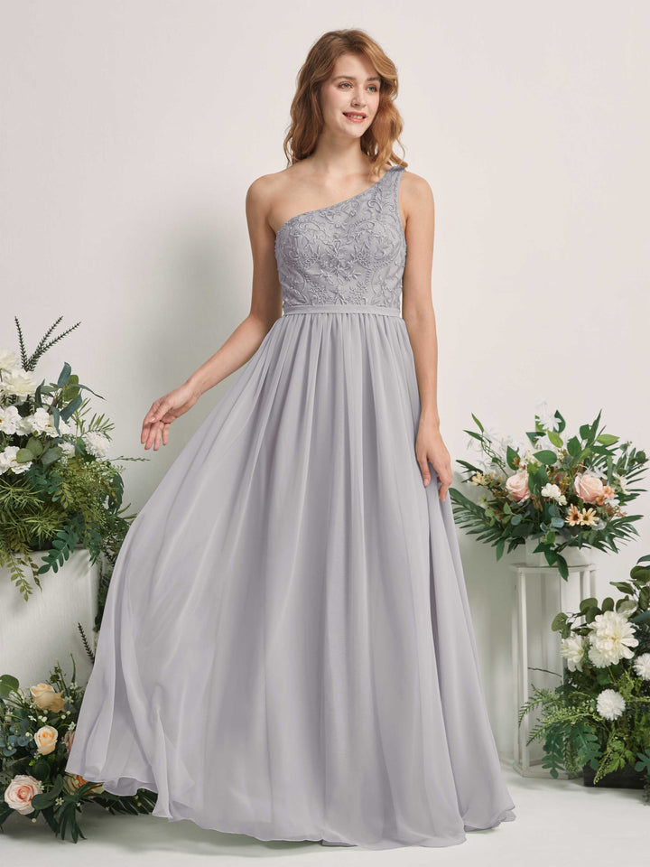 Carlyna Robe trapèze Décolleté asymétrique Longueur ras du sol Mousseline demoiselle d&