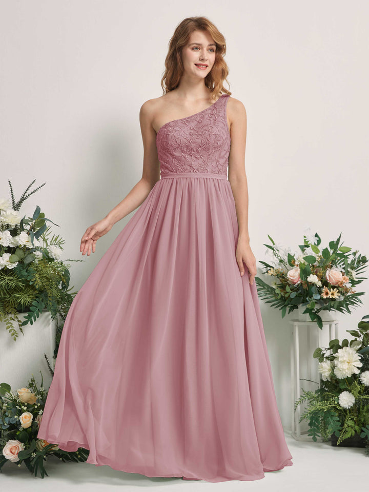 Carlyna Robe trapèze Décolleté asymétrique Longueur ras du sol Mousseline demoiselle d&