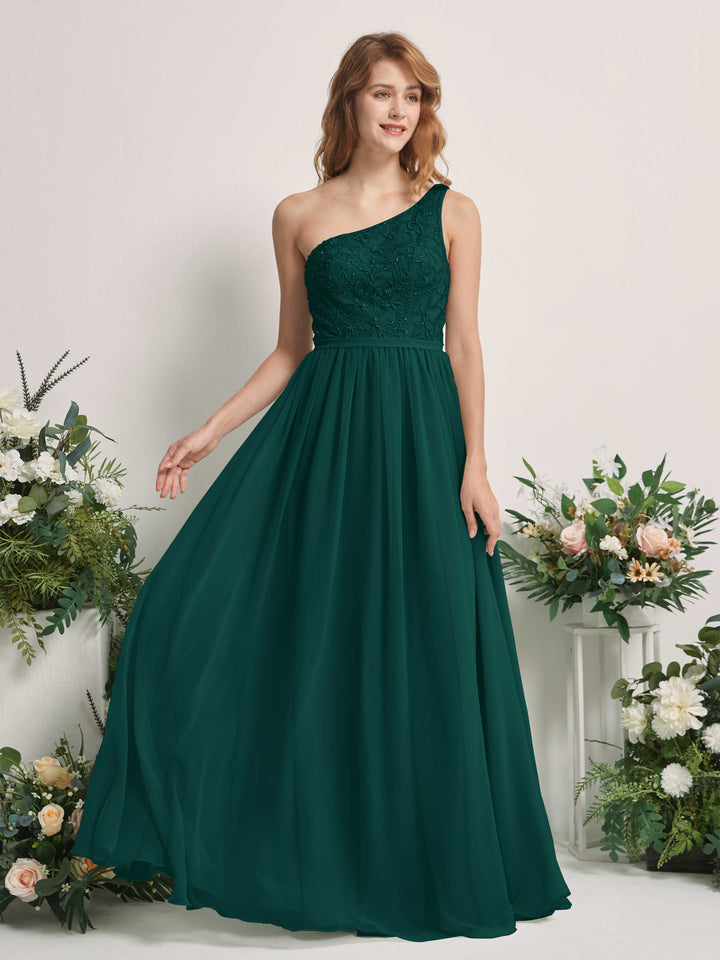 Carlyna Robe trapèze Décolleté asymétrique Longueur ras du sol Mousseline demoiselle d&