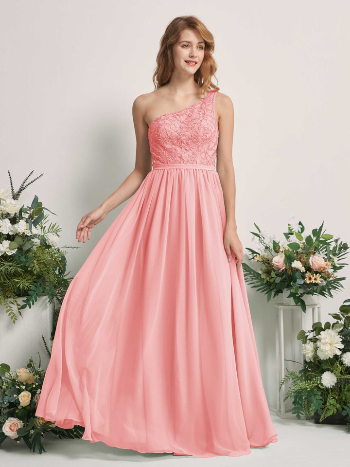 Carlyna Robe trapèze Décolleté asymétrique Longueur ras du sol Mousseline demoiselle d&