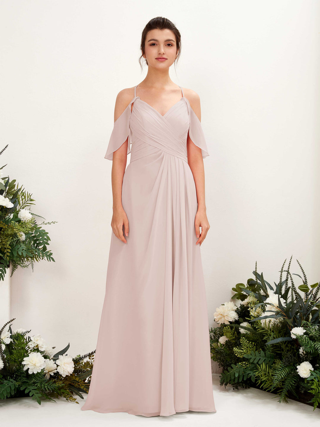 Carlyna Robe Trapèze Épaule Dénudée Longueur ras du sol Robes de demoiselle d&
