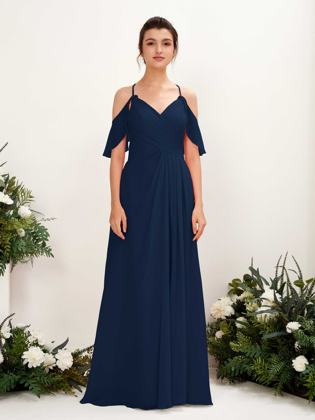 Carlyna Robe Trapèze Épaule Dénudée Longueur ras du sol Robes de demoiselle d&