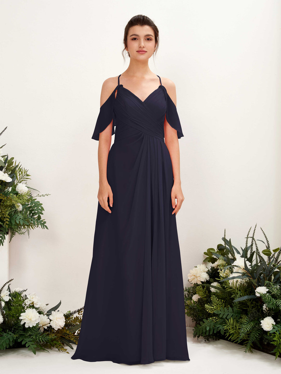 Carlyna Robe Trapèze Épaule Dénudée Longueur ras du sol Robes de demoiselle d&