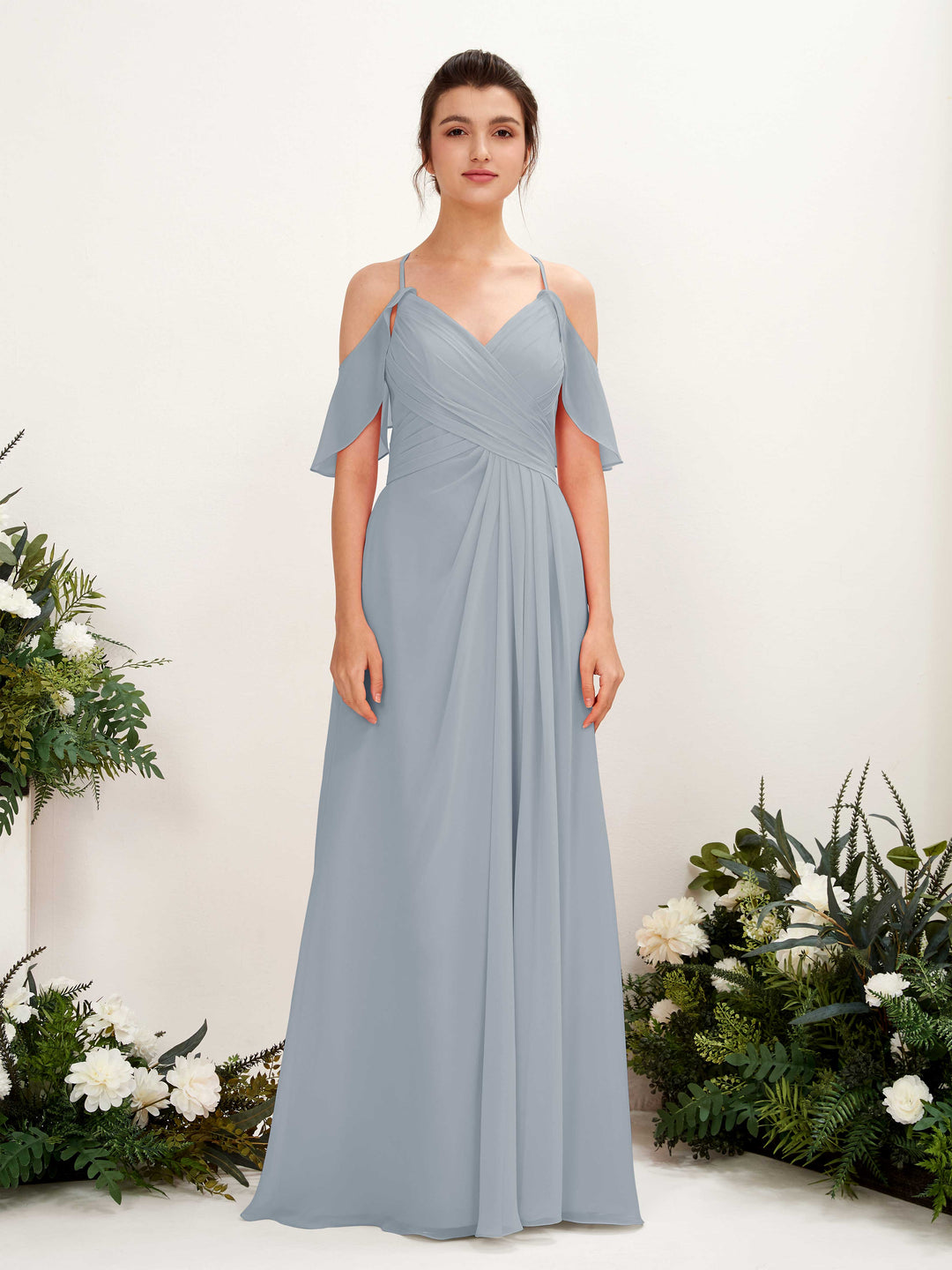 Carlyna Robe Trapèze Épaule Dénudée Longueur ras du sol Robes de demoiselle d&