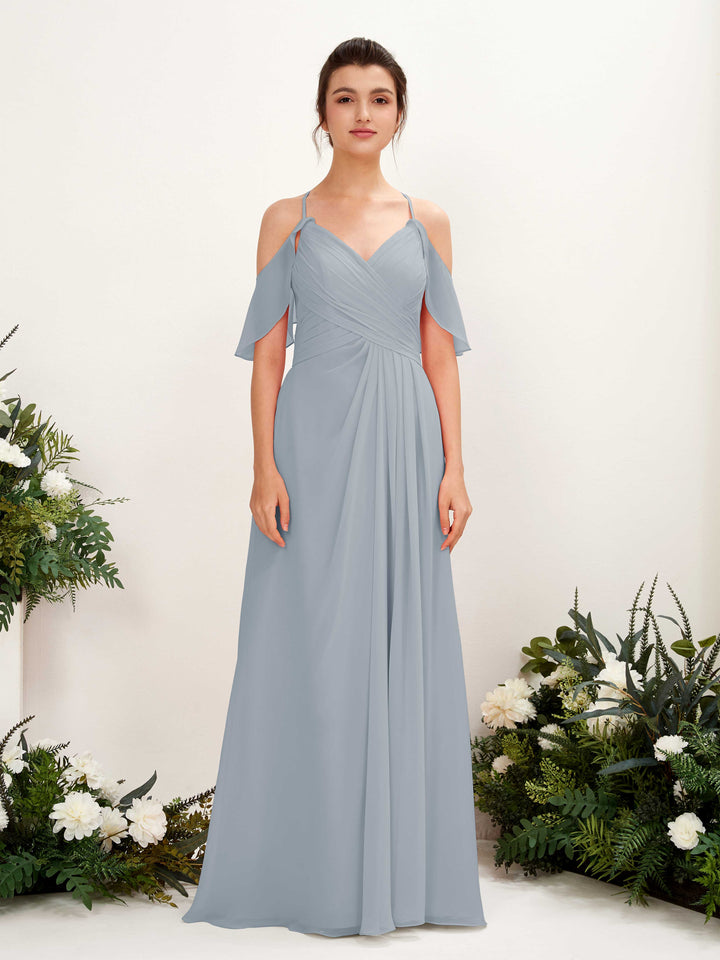 Carlyna Robe Trapèze Épaule Dénudée Longueur ras du sol Robes de demoiselle d&