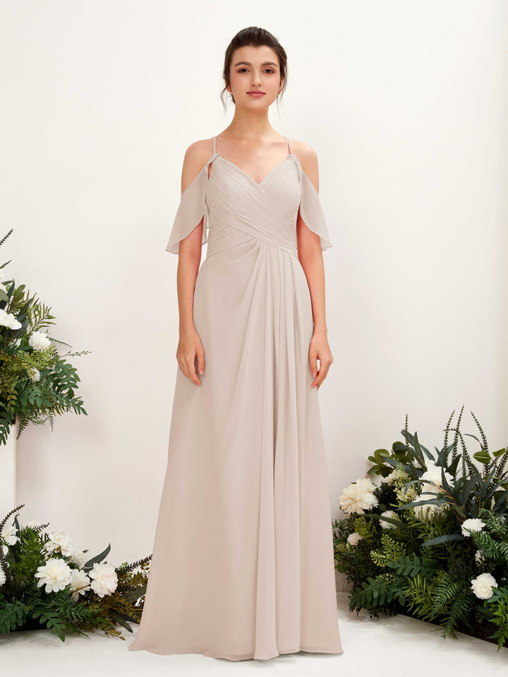 Carlyna Robe Trapèze Épaule Dénudée Longueur ras du sol Robes de demoiselle d&