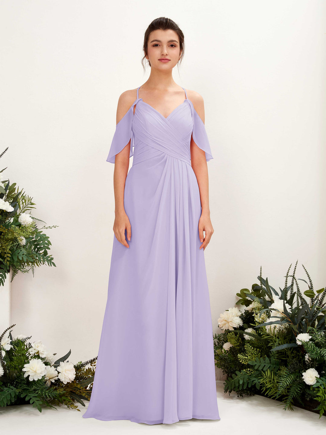 Carlyna Robe Trapèze Épaule Dénudée Longueur ras du sol Robes de demoiselle d&