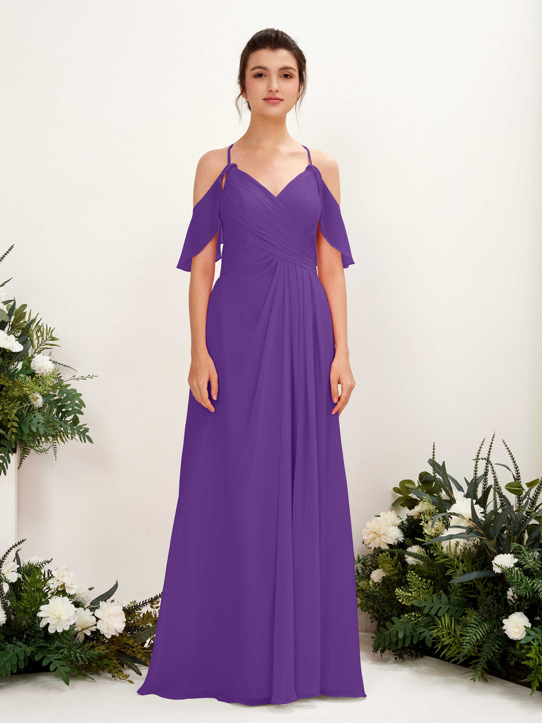 Carlyna Robe Trapèze Épaule Dénudée Longueur ras du sol Robes de demoiselle d&