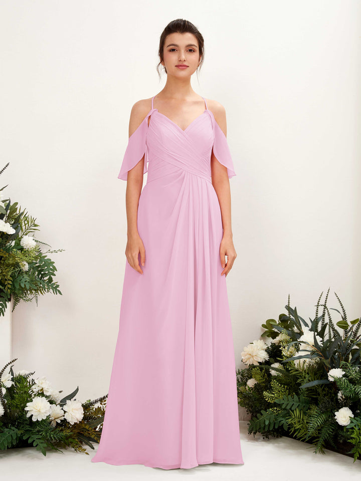 Carlyna Robe Trapèze Épaule Dénudée Longueur ras du sol Robes de demoiselle d&